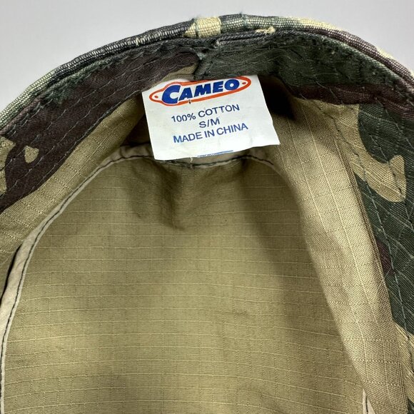 Cameo Women's Green Tan Camouflage Theme Military Cotton Canvas Fitted Hat S/M - Picture 9 of 12